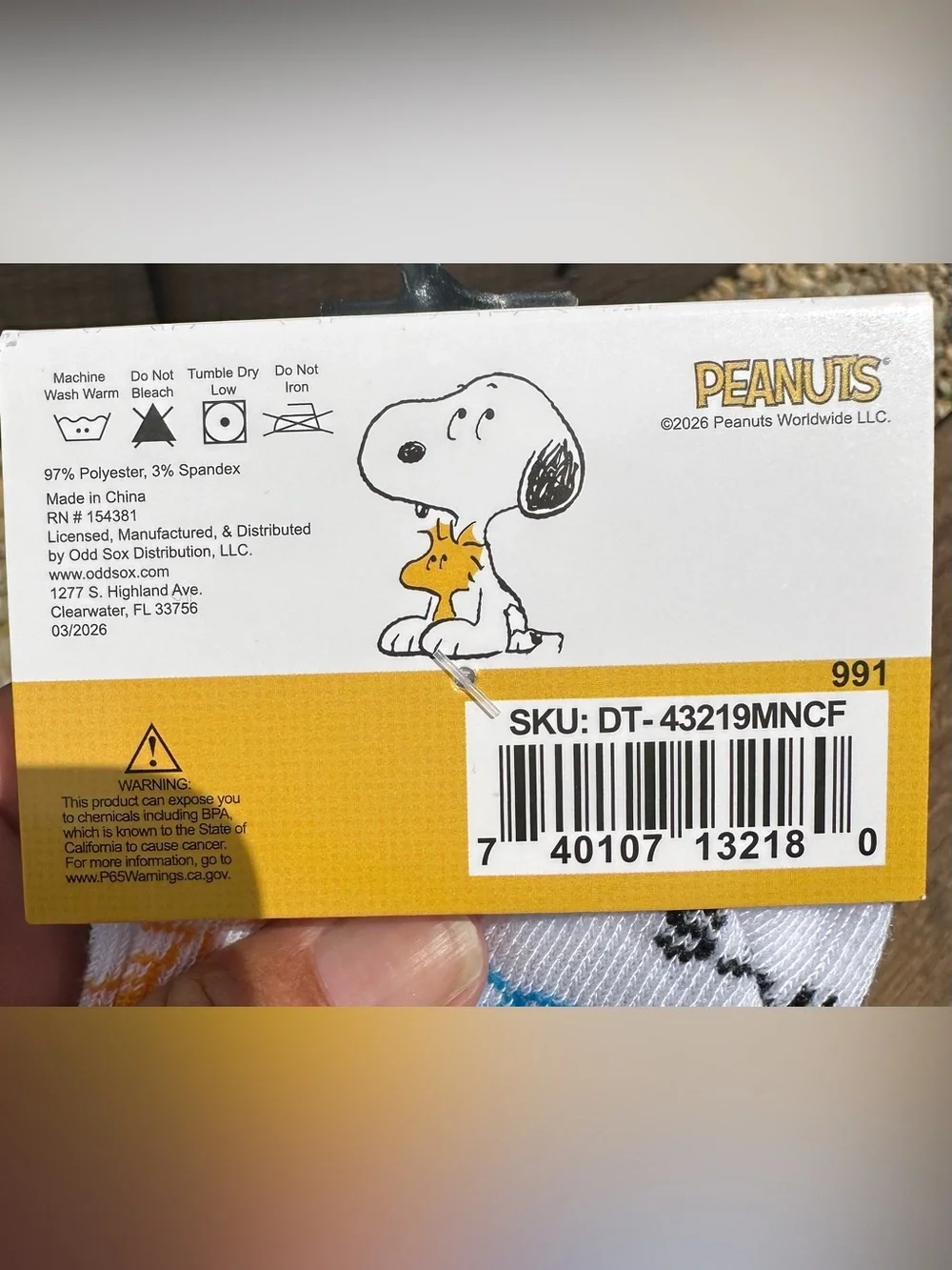 Peanuts Colorful Scribble Crew Socks - Mens 6-12